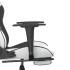 Silla gaming con reposapiés cuero sintético blanco