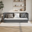 Sofá cama madera maciza de pino gris 80x200 cm