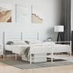 Estructura cama metal con cabecero y estribo blanco 135x190 cm