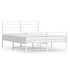 Estructura cama metal con cabecero y estribo blanco 135x190