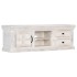 Mueble de TV de madera maciza de mango blanco 120x30x40