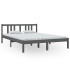 Estructura de cama madera maciza gris 140x200