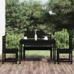 Juego de comedor de jardín 4 piezas madera maciza pino negro