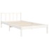 Estructura de cama con cabecero madera maciza blanco 100x200