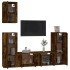 Set de muebles de TV 5 pzas madera contrachapada roble