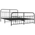 Estructura de cama cabecero y estribo metal negro 160x200