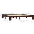 Estructura de cama madera maciza pino marrón oscuro 180x200