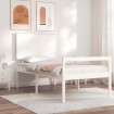 Cama para personas mayores con cabecero madera maciza blanco