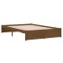 Estructura de cama doble madera maciza marrón miel 120x190