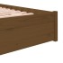 Estructura de cama doble madera maciza marrón miel 120x190