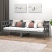 Sofá cama de madera maciza de pino gris 90x200 cm