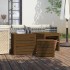 Set cajas de jardín 3 pzas madera maciza pino gris marrón