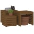 Set cajas de jardín 3 pzas madera maciza pino gris marrón