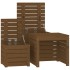 Set cajas de jardín 3 pzas madera maciza pino gris marrón