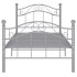 Estructura de cama de metal gris 90x200