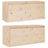 Armario de pared 2 uds madera maciza de pino 80x30x35