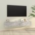 Mueble TV de pared 2 uds madera contrachapada gris