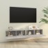 Mueble TV de pared 2 uds madera contrachapada gris