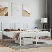 Estructura cama metal con cabecero y estribo blanco 160x200 cm