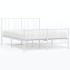 Estructura cama metal con cabecero y estribo blanco 160x200