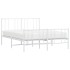 Estructura cama metal con cabecero y estribo blanco 160x200