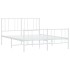 Estructura cama metal con cabecero y estribo blanco 160x200