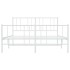 Estructura cama metal con cabecero y estribo blanco 160x200