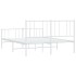 Estructura cama metal con cabecero y estribo blanco 160x200