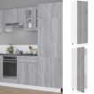 Armario para frigorífico madera gris Sonoma 60x57x207 cm