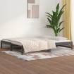 Sofá cama extraíble madera maciza de pino gris 2x(80x200) cm