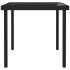 Mesa de comedor de jardín vidrio y acero negro 80x80x72