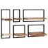 Conjunto estantes pared 5 piezas madera maciza acacia y