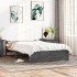 Estructura de cama madera maciza gris doble 135x190