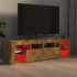 Mueble de TV con luces LED color roble ahumado 140x36,5x40