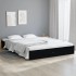 Estructura de cama madera maciza negra King Size 150x200