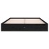 Estructura de cama madera maciza negra King Size 150x200