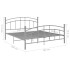 Estructura de cama de metal gris 180x200