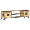 Mueble de TV de madera maciza de mango 130x30x39 cm