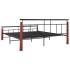 Estructura de cama madera maciza de roble metal 180x200