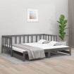 Sofá cama extraíble madera maciza de pino gris 2x(90x190) cm