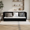 Sofá cama madera maciza de pino negro 90x200 cm