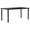 Mesa de comedor de vidrio templado negro 160x80x75 cm