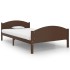 Estructura de cama madera maciza pino marrón oscuro 120x200