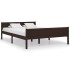 Estructura de cama madera maciza pino marrón oscuro 120x200