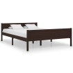 Estructura de cama madera maciza pino marrón oscuro 120x200 cm