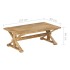 Mesa de centro de madera maciza de mango 110x60x40