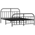 Estructura de cama cabecero y estribo metal negro 135x190