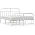 Estructura cama metal con cabecero y estribo blanco 135x190