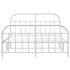 Estructura cama metal con cabecero y estribo blanco 135x190