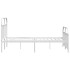 Estructura cama metal con cabecero y estribo blanco 135x190